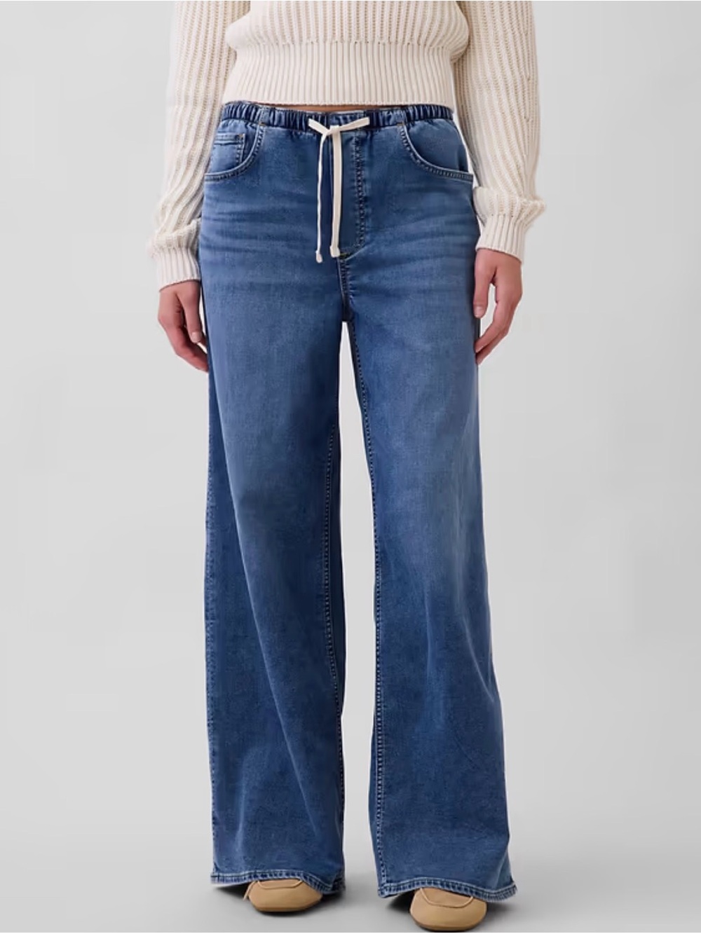 GAP Mid Rise Knit Easy Baggy Jeans